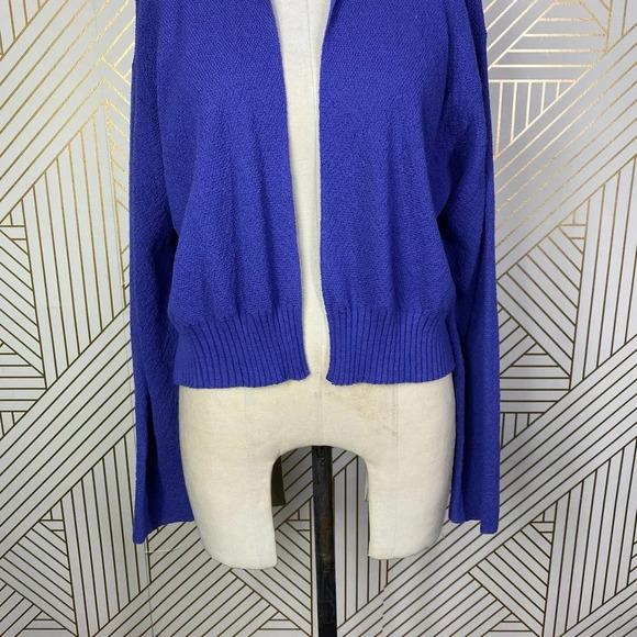 Eileen‎ Fisher Cropped Open Front Cardigan Sweater Purple Size US Large - Picture 3 of 10
